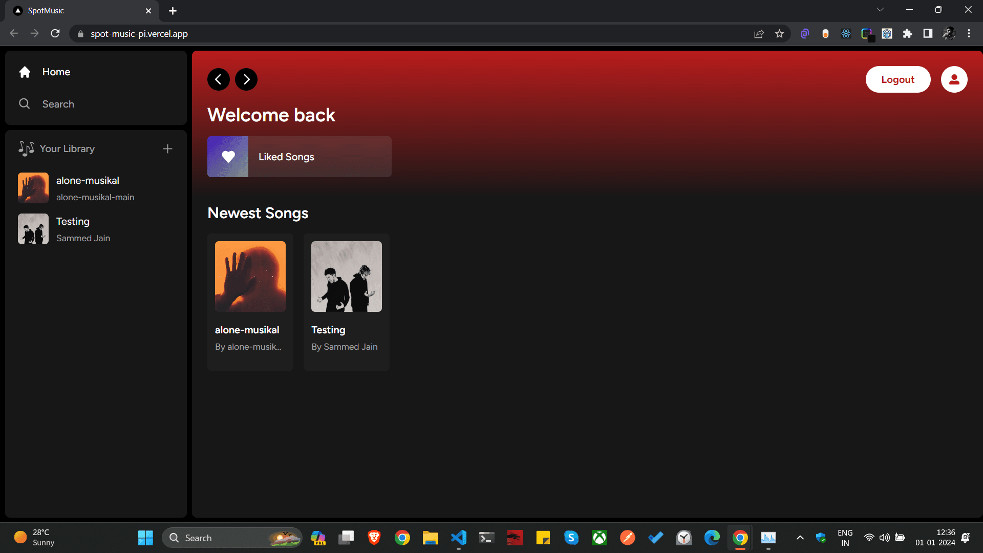 SpotMusic : music application